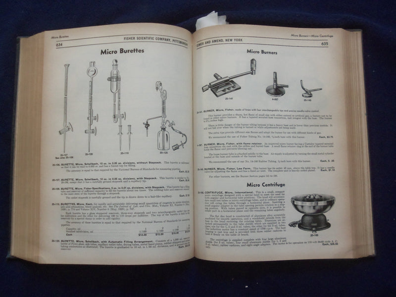 1942 ELMER AND AMEND FISHER SCIENTIFIC COMPANY HARDCOVER CATALOG - R 98A