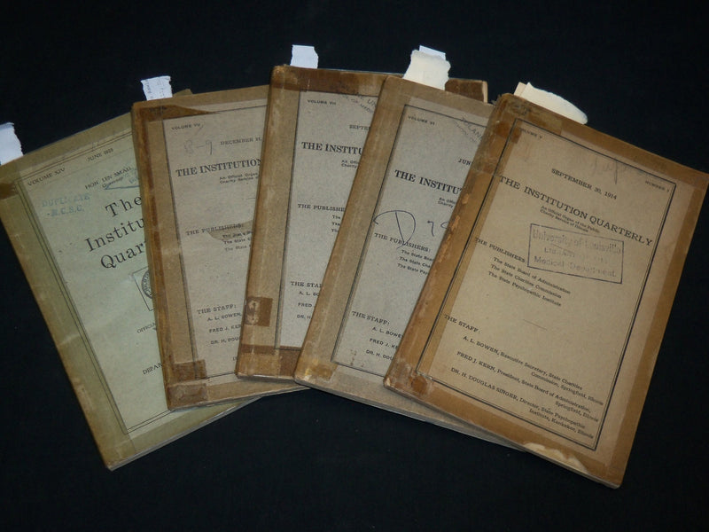 1914-1923 THE INSTITUTION QUARTERLY PSYCHOPATHIC MAGAZINE LOT OF 5 - WR 572B