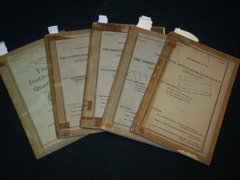 1914-1923 THE INSTITUTION QUARTERLY PSYCHOPATHIC MAGAZINE LOT OF 5 - WR 572B