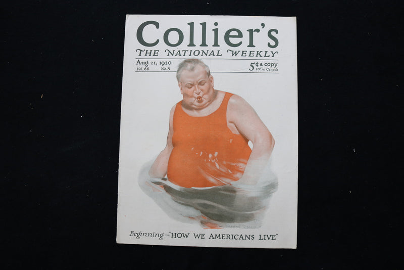 1920 AUGUST 21 COLLIER'S MAGAZINE - HOW AMERICANS LIVE COVER - E 10993