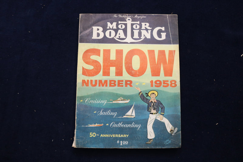1958 JANUARY MOTOR BOATING MAGAZINE - THE SHOW NUMBER COVER - E 11707