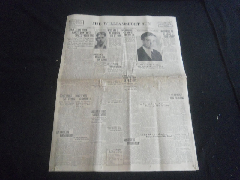 1929 & 1931 & 1933 THE WILLIAMSPORT SUN NEWSPAPER - LOT OF 5 - NP 5764
