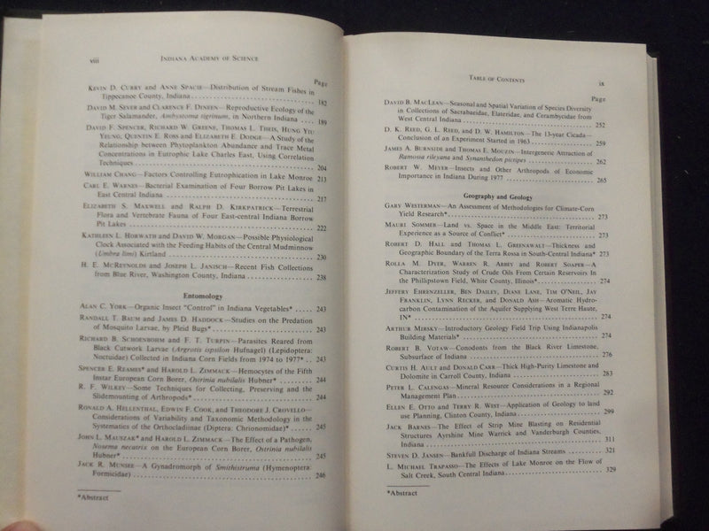 1977 INDIANA ACADEMY OF SCIENCE PROCEEDINGS HARDCOVER BOOK - KD 8291