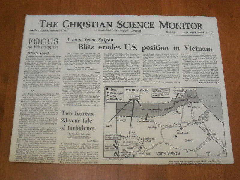 1968 FEB 3 THE CHRISTIAN SCIENCE MONITOR - BLITZ ERODES U.S. POSITION - NP 4642