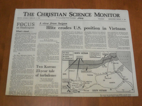 1968 FEB 3 THE CHRISTIAN SCIENCE MONITOR - BLITZ ERODES U.S. POSITION - NP 4642