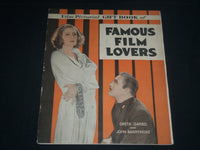 1930'S FAMOUS FILM LOVERS PICTORIAL GIFT BOOK - GRETA GARBO - BARRYMORE - J 4177