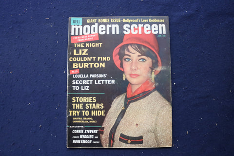 1964 JANUARY MODERN SCREEN MAGAZINE - ELIZABETH TAYLOR COVER - E 17430