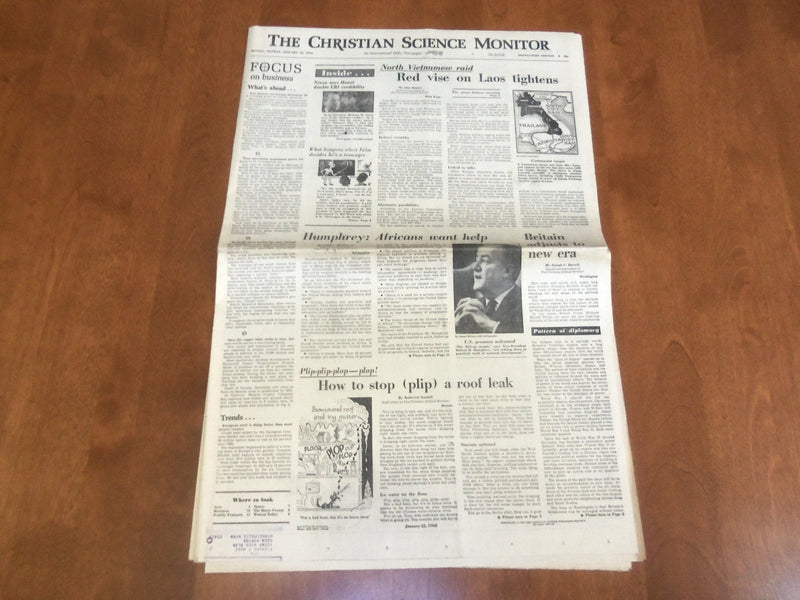 1968 JAN 22 THE CHRISTIAN SCIENCE MONITOR - RED VISE ON LAOS TIGHTENS - NP 4631