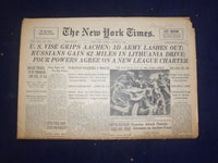 1944 OCT 9 NEW YORK TIMES - U.S. VISE GRIPS AACHEN; 3D ARMY LASHES OUT - NP 6636