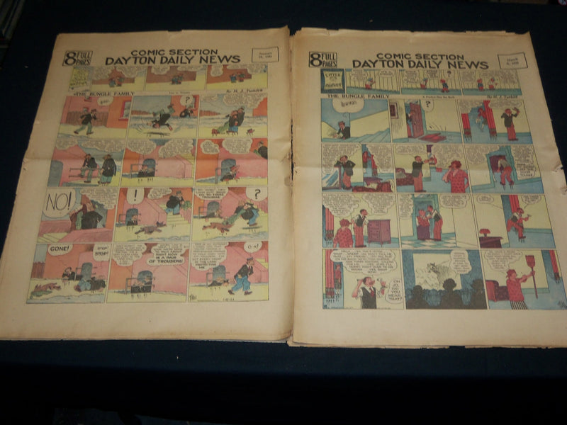 1930-1932 DAYTON DAILY NEWS COLOR COMIC PAGES LOT OF 26 -BUNGLE FAMILY - NTL 82I