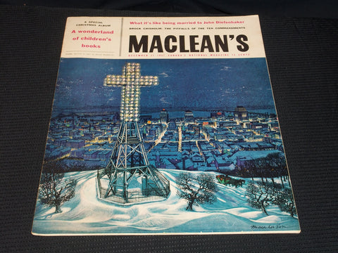1957 DECEMBER 21 MACLEAN'S MAGAZINE - CHRISTMAS TIME FRONT COVER - E 5702
