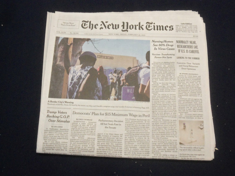 2021 FEBRUARY 26 NEW YORK TIMES - NORMALCY NEAR, IF U.S. IS CAREFUL