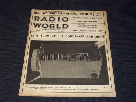 1929 OCTOBER 26 RADIO WORLD MAGAZINE NICE ELECTRONICS COVERS & ADS - E 2824