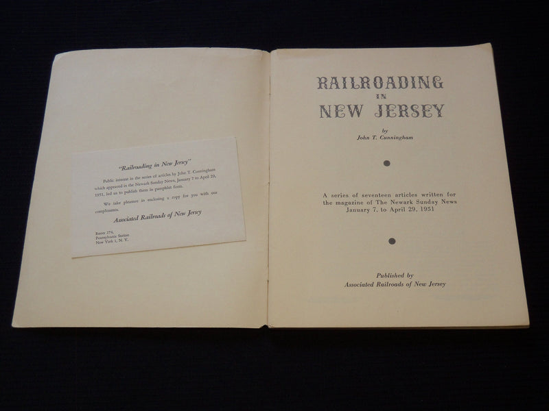 1951 RAILROADING IN NEW JERSEY BOOK BY JOHN T. CUNNINGHAM - J 8107