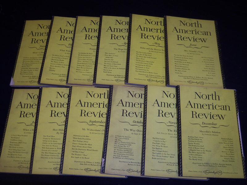 1932 NORTH AMERICAN REVIEW LOT OF 12 ISSUES - GREAT STORIES/ARTICLES - WR 1012