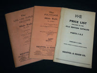 1944-1945 KEUFFEL & ESSER SLIDE RULE MANUALS & PRICELIST LOT OF 3 - J 6746