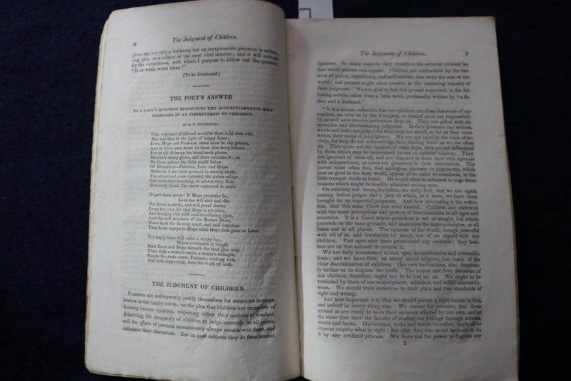 1834 THE MICROCOSM - VOL 1, NO. 1 - COLERIDGE - SOFTCOVER BOOK - K 821