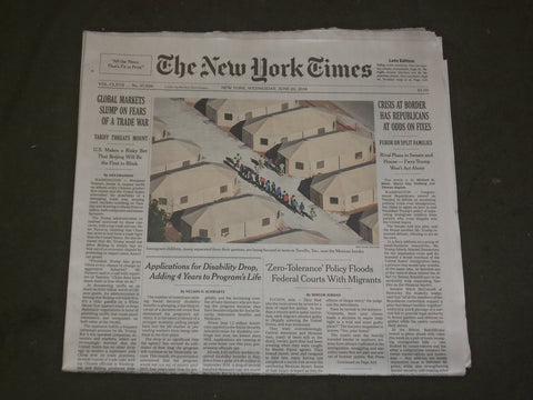 2018 JUNE 20 NEW YORK TIMES - CRISIS AT BOARDER - GLOBAL MARKETS SLUMP