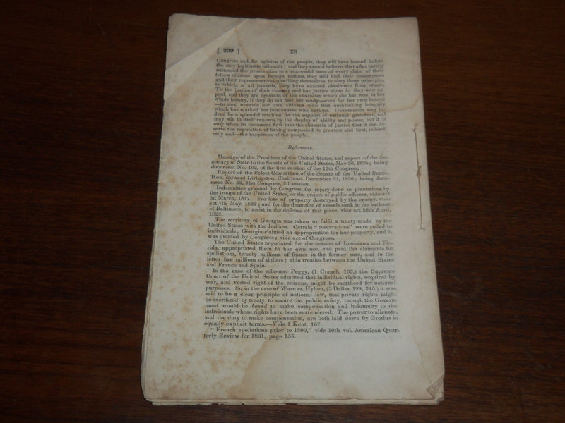 1843 ADDRESS OF CLAIMANTS INDEMNITY FOR SPOILATIONS BY THE FRENCH - K 1201