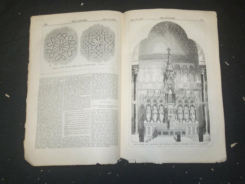 1865 SEPTEMBER 16 THE BUILDER ARCHITECT MAGAZINE - ILLUSTRATIONS - ST 416E