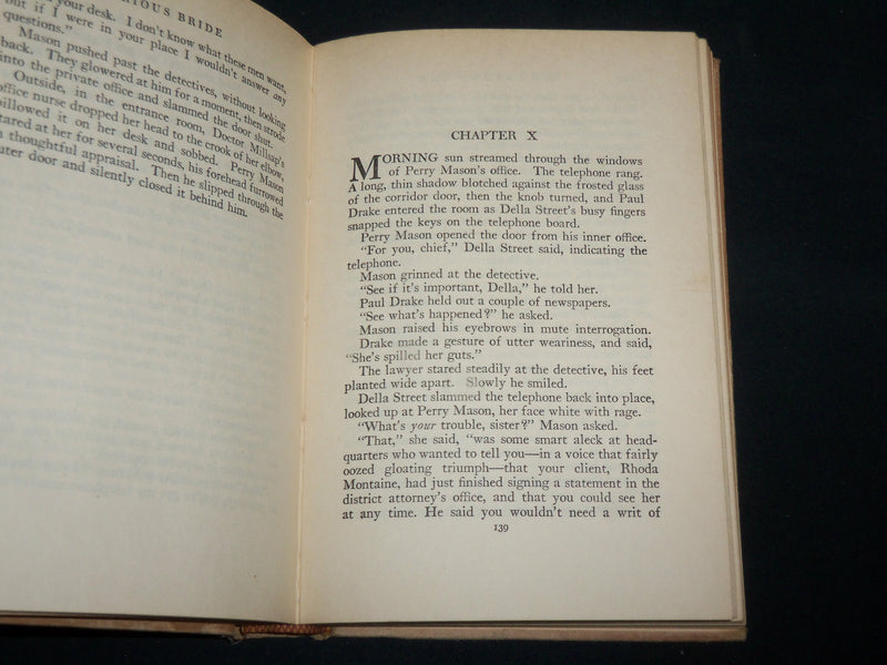 1934 THE CASE OF THE CURIOUS BRIDE HARDCOVER BOOK BY ERLE GARDNER - KD 7282