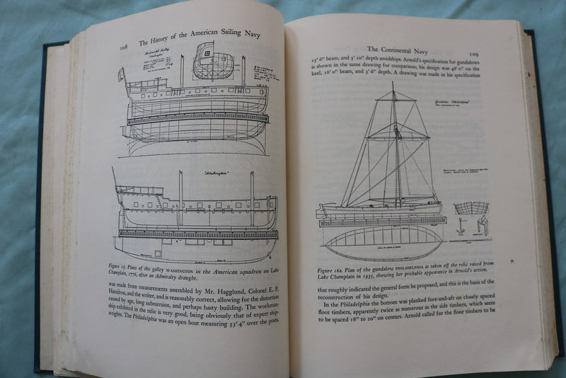 1949 THE HISTORY OF THE AMERICAN SAILING NAVY BY HOWARD CHAPELLE - KD 9657