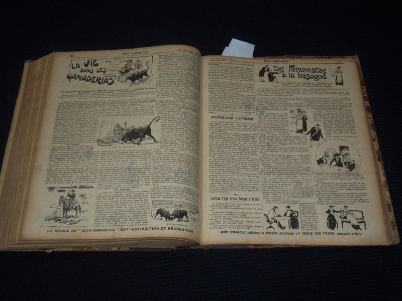 1911 MON DIMANCHE REVUE POPULAIRE ILLUSTREE FRENCH BOUND VOLUME - KD 3352G