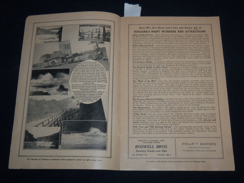 1920'S NIAGARA FALLS A GUIDE FOR WELCOME VISITORS BOOK - J 8702