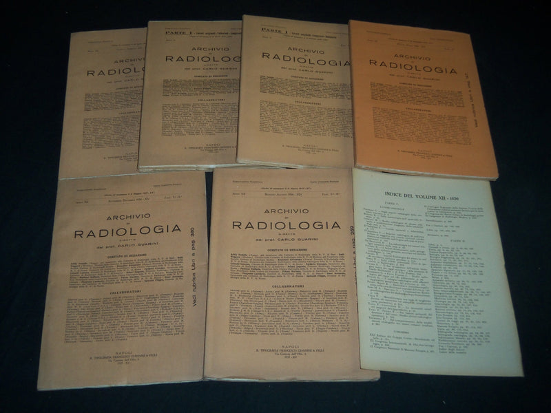 1932-1936 ARCHIVO DI RADIOLOGIA MAGAZINE LOT OF 22 - ITALIAN - NICE ADS- KD 2994