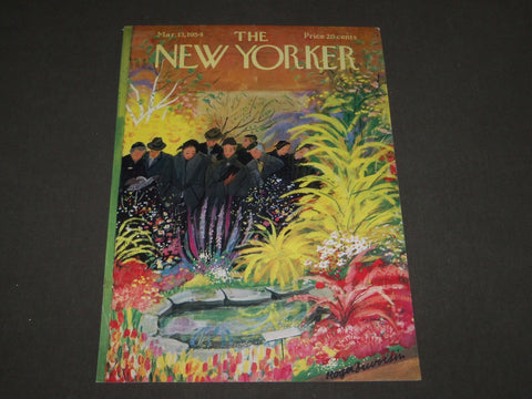 1954 MARCH 13 NEW YORKER MAGAZINE FRONT COVER ONLY - GREAT ART FOR FRAMING