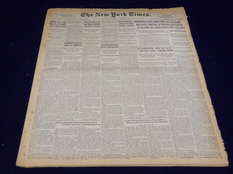 1932 DECEMBER 10 NEW YORK TIMES - LA GUARDIA UPSETS BEAR HEARING - NT 4103