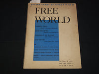 1941 OCTOBER FREE WORLD MAGAZINE - VOLUME 1 NO. 1 - HULL - MACLEISH - K 2052