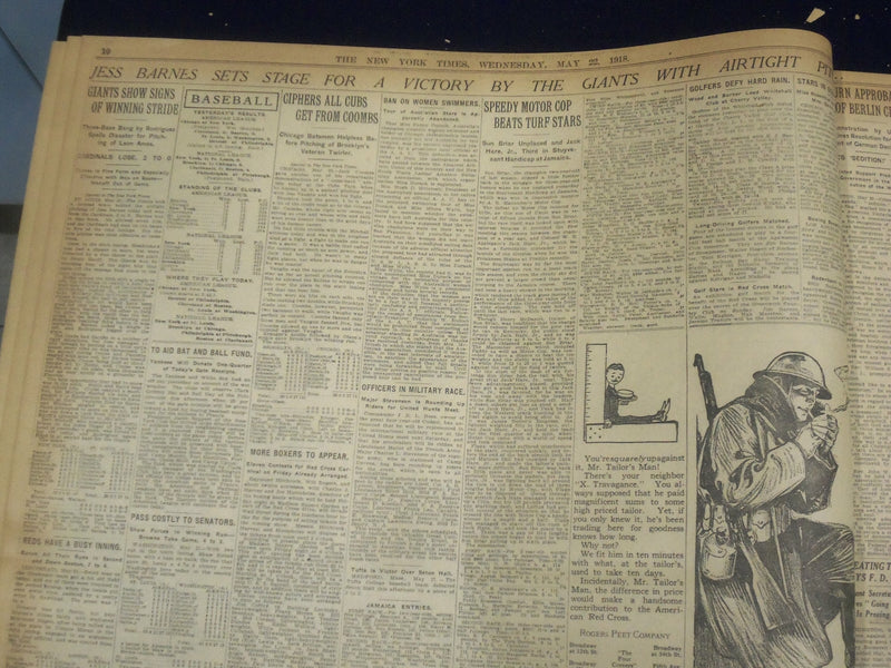 1918 MAY 22 NEW YORK TIMES - M'ADOO REMOVES PRESIDENTS OF RAILROADS - NT 8192