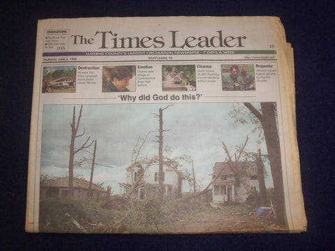 1998 JUNE 4 WILKES-BARRE TIMES LEADER - TORNADO LEAVES 2 DEAD, WHY GOD?- NP 8226
