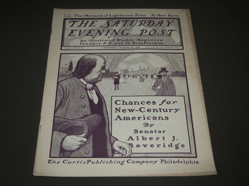 1900 SEPT 22 THE SATURDAY EVENING POST MAGAZINE - ILLUSTRATED COVER - SP 602