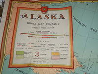 1950'S KROLL'S MAP OF ALASKA - FOLD-OUT - J 8555