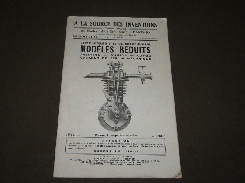 1948-1949 MADAME MICHEL MODÈLES RÉDUITS AVIATION MARINE FRENCH CATALOGUE- FR 727