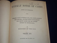 1889-1896 WEEKLY NOTES OF CASES IN PENNSYLVANIA COURTS VOLUME LOT OF 3 - KD 2657