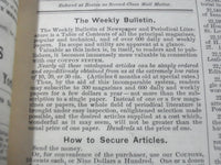 1892 JUL -DEC THE WEEKLY BULLETIN OF NEWSPAPER& PERIODICAL LITERATURE - KD 2378