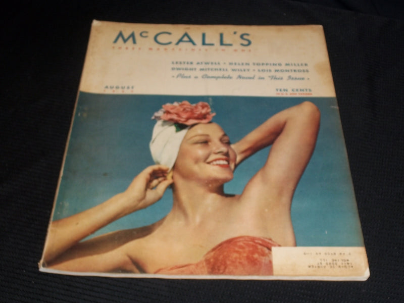 1939 AUGUST MCCALL'S MAGAZINE NICE COVER & FULL PAGE ADS - E 1300
