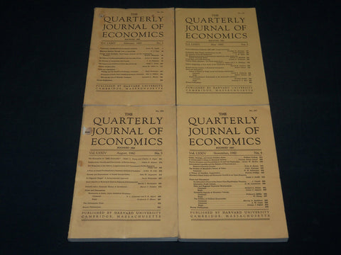 1960 QUARTERLY JOURNAL OF ECONOMICS LOT OF 4 ISSUES - COMPLETE YEAR - WR 336E
