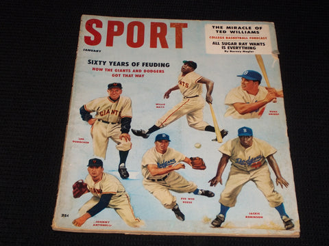 1958 JANUARY SPORT MAGAZINE - GIANTS & DODGERS COVER - E 204