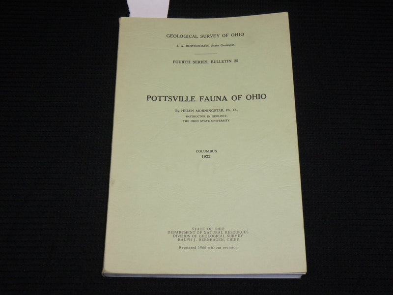 1966 POTTSVILLE FAUNA OF OHIO BOOK - GEOLOGICAL SURVEY OF OHIO - J 7049