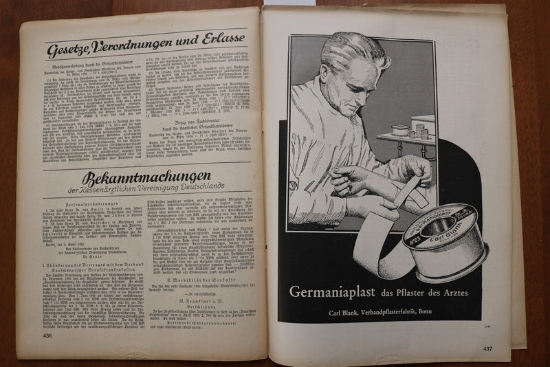 1936 APRIL 18 DEUTSCHES ARZTEBLATT SOFTCOVER BOOK - GERMAN TEXT - K 3162