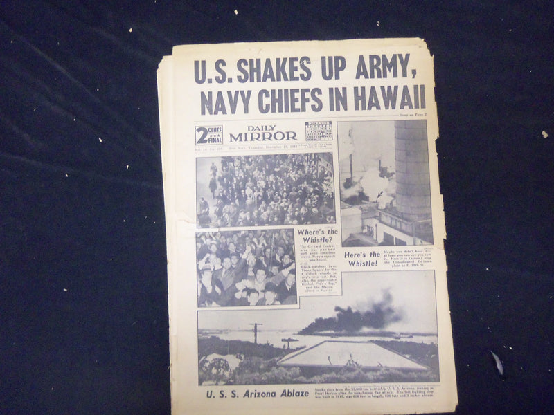 1941 DEC 18 NEW YORK DAILY MIRROR - OUST HAWAII ARMY, NAVY COMMANDERS - NP 2143