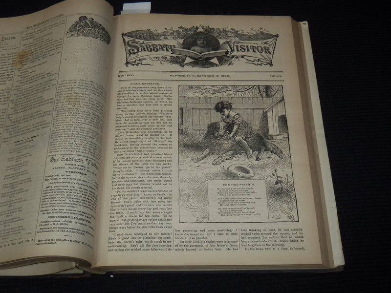 1894-1898 OUR SABBATH VISITOR MAGAZINE BOUND VOLUME - ALFRED CENTRE NY- KD 5403A