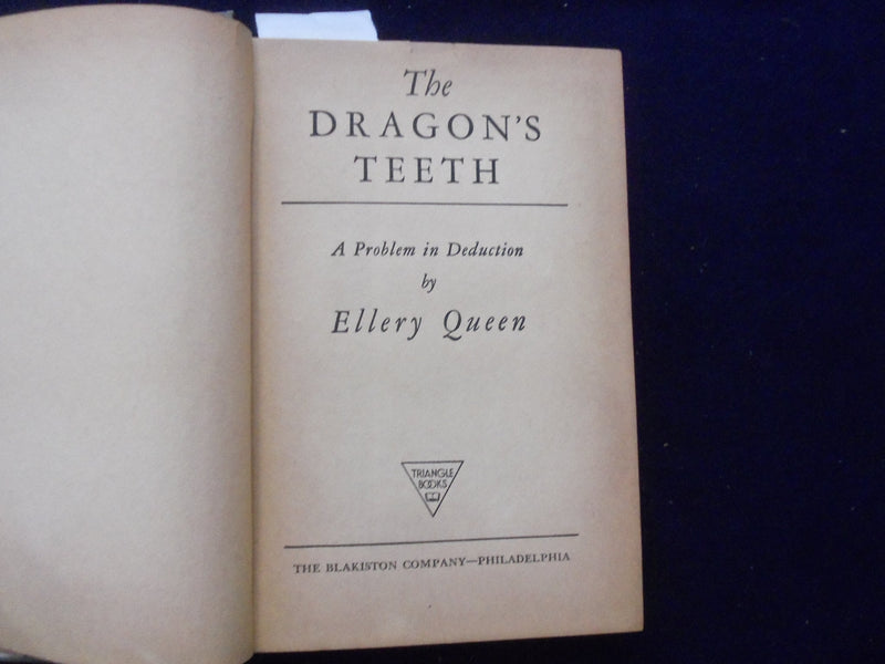 1939-1945 THE DRAGON'S TEETH HARDCOVER BOOKS BY ELLERY QUEEN - LOT OF 2 -KD 8504