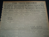 1931 OCT 22 TROY MORNING RECORD - PRESIDENT LEADS U. S. - EDISON - NT 7495