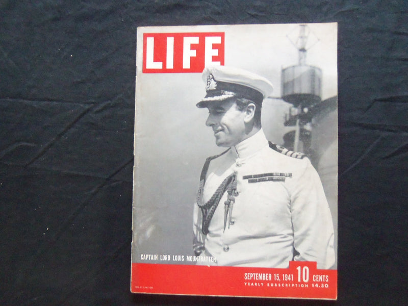 1941 SEPTEMBER 15 LIFE MAGAZINE - BRITISH CAPTAIN LORD LOUIS MOUNTBATTEN - L 252