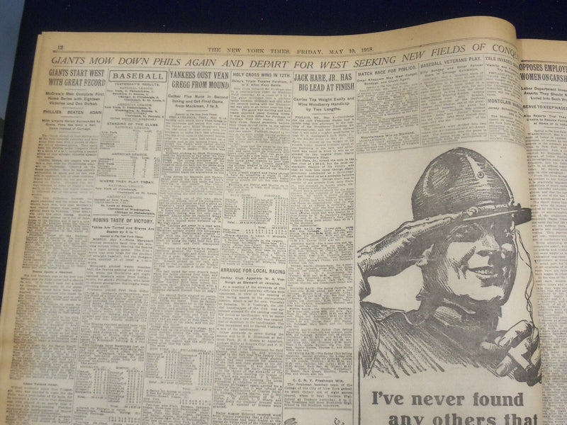 1918 MAY 10 NEW YORK TIMES - COMMONS UPHOLDS LLOYD GEORGE 293 TO 106 - NT 8177